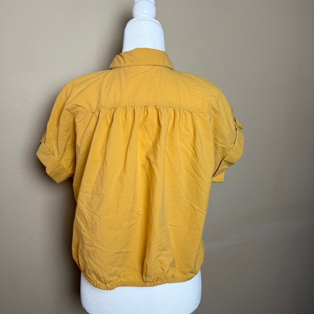 Madewell Drawstring Poplin Yellow Button-Up Shirt… - image 7